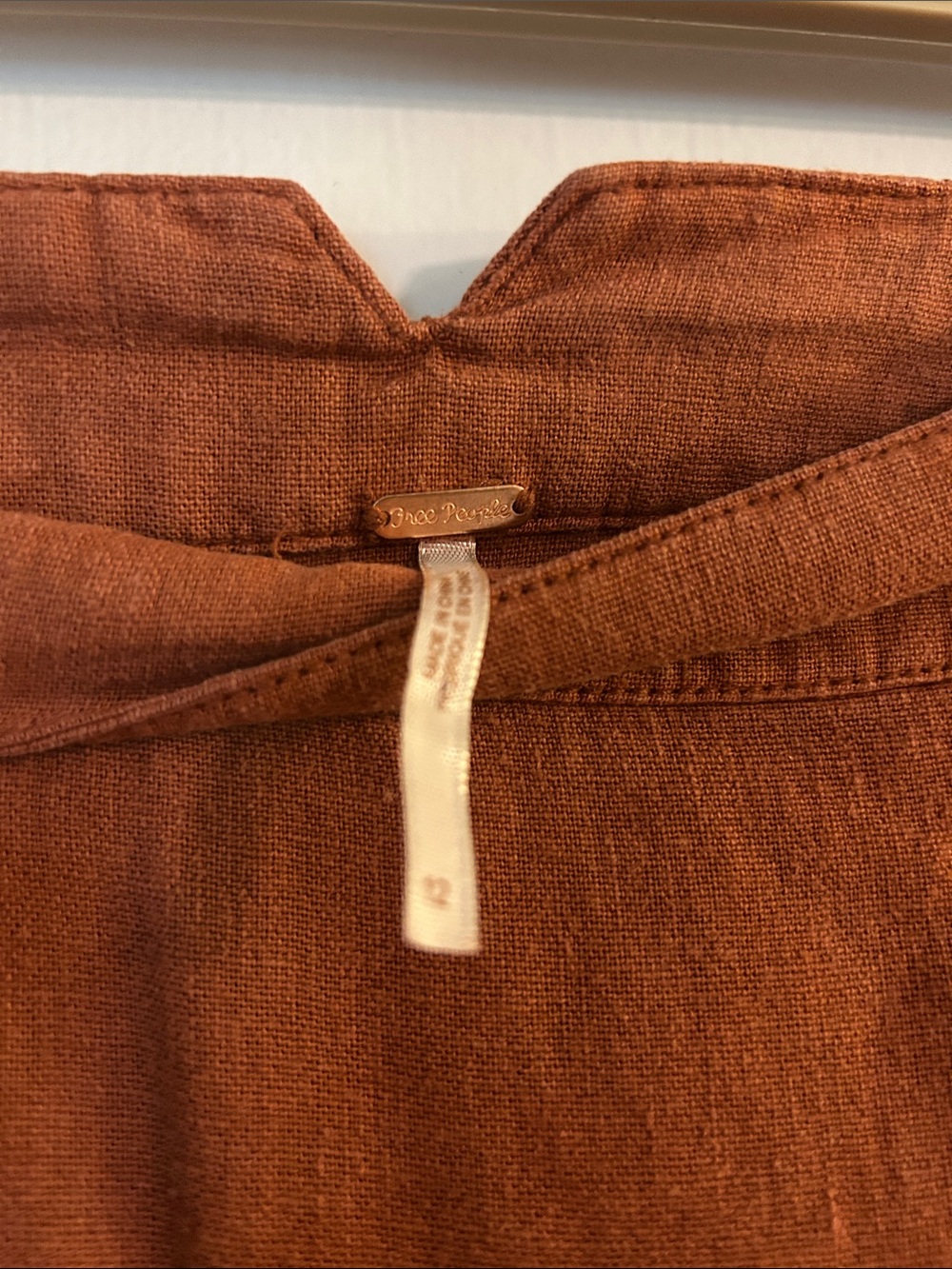 Free People Rust Button-Detail A-Line Skirt - Picture 2 of 3